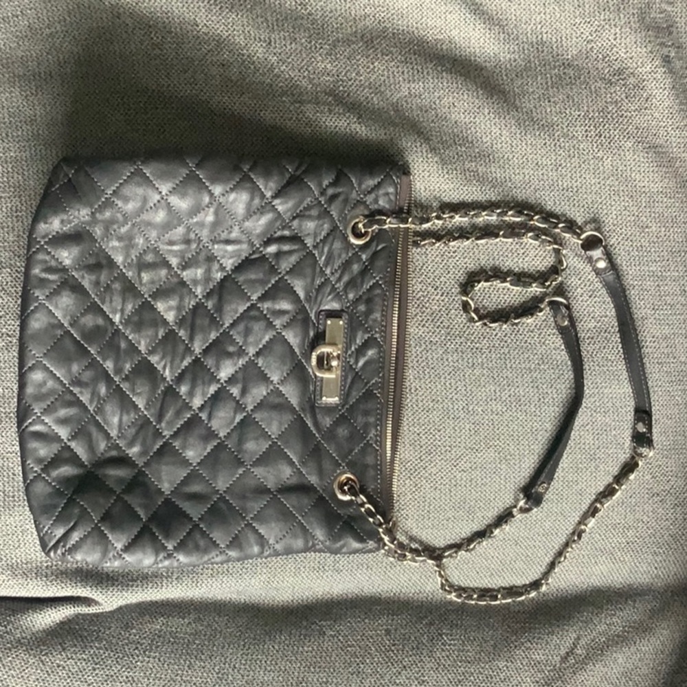 DKNY Black Quilted crossbody/shoulder bag